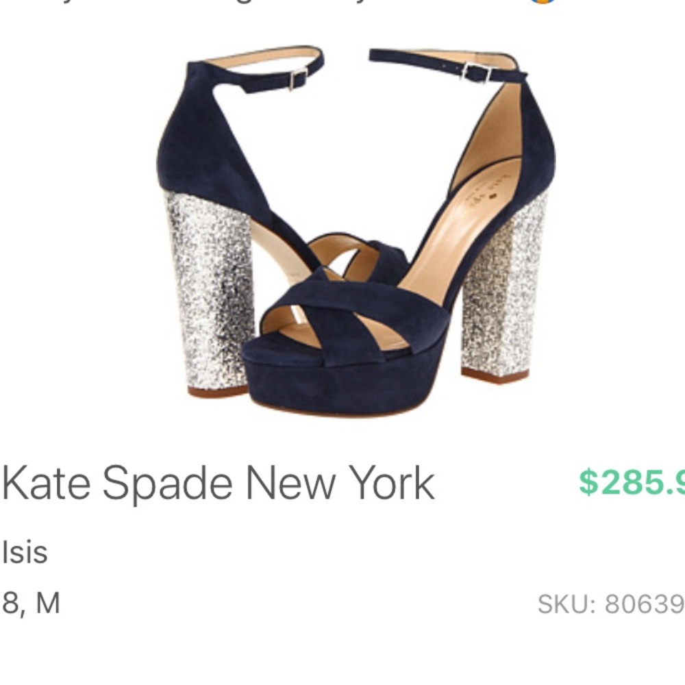 Kate Spade navy suede evening sandal